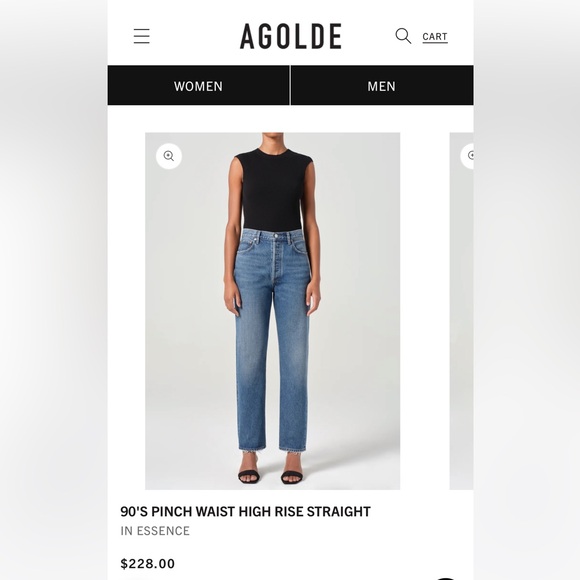 Agolde High Rise 90’s Pinch Waist Straight Jeans Size 28 - Picture 1 of 9